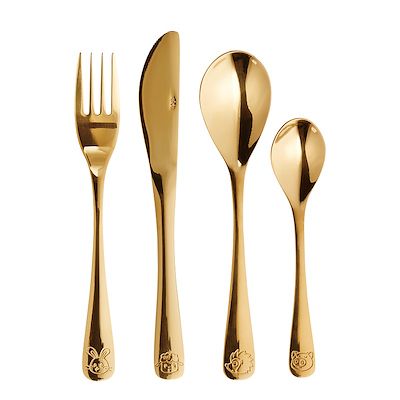 Aida Atelier mini børnebestik guld