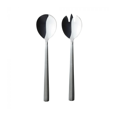 Aida Groovy salatbestik stål farve