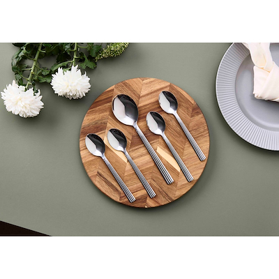 Aida Groovy bestik sæt stål 5 dele