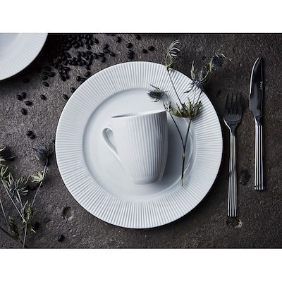 Aida Groovy tallerken hvid 1 stk. 26,5 cm