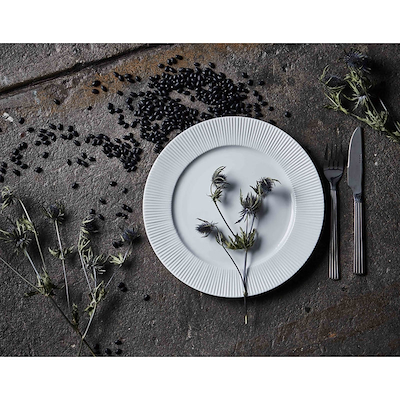 Aida Groovy tallerken hvid 1 stk. 26,5 cm