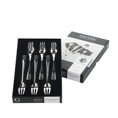 Gense Steel Line Mirror kagegaffel stål 6 stk.