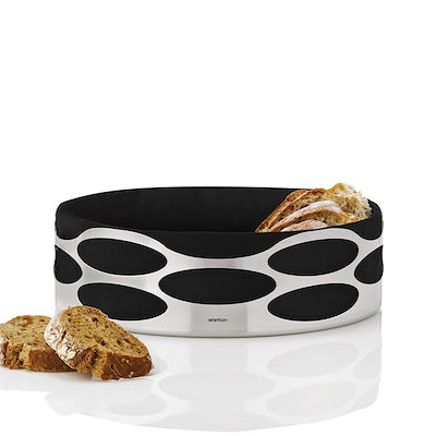 Stelton Embrace Brødkurv Steel/Black Ø23 cm