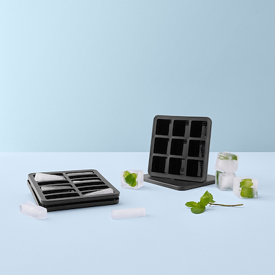 RIG-TIG Freeze-it isterningbakke sort med låg 19x19x5 cm