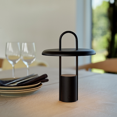 Stelton Pier transportabel LED lampe black