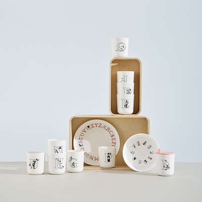 RIG-TIG Moomin ABC tallerken laksefarve Ø20 cm