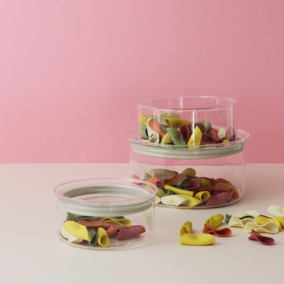 RIG-TIG STORE-IT opbevaringsglas med låg grå 1,2 liter