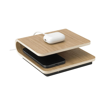 Stelton Ro trådløs oplader egetræ