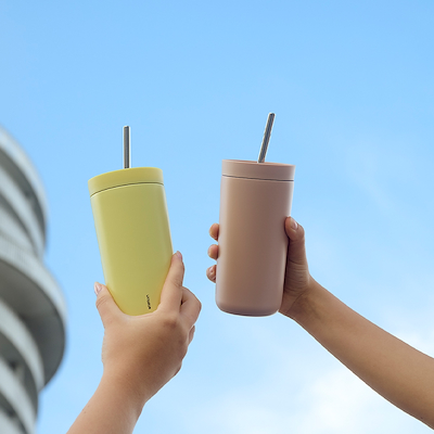 Stelton To Go Sip termokop med sugerør lyng 0,4 liter