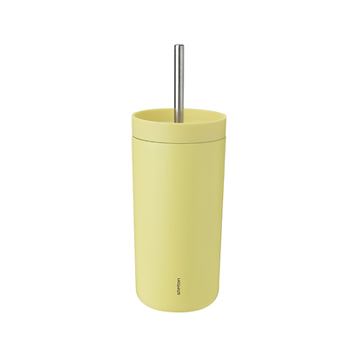 Stelton To Go Sip termokop med sugerør lysegul 0,4 liter