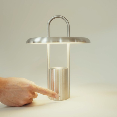 Stelton Pier bordlampe stål H 25 cm