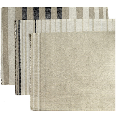 Vibeke Klint dækkeserviet bred linje hvid 33x48 cm
