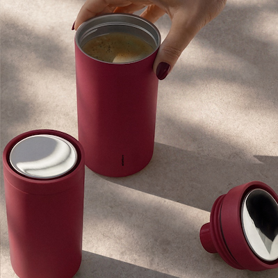 Stelton To Go Click termokop cherry red 0,4 liter
