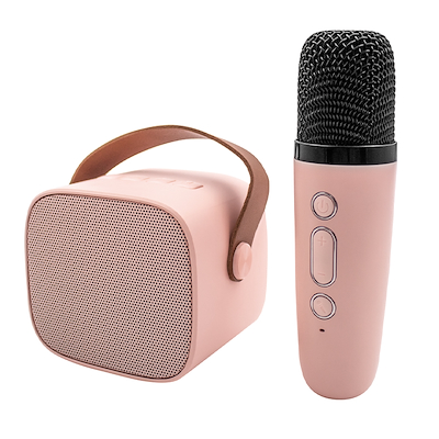 United SPK2458 bluetooth højtaler med karaoke mikrofon pink