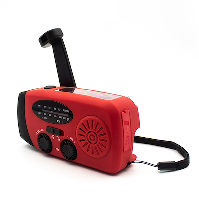 United FM nødradio med solcellepanel, powerbank og håndsving