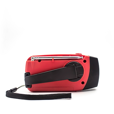 United FM nødradio med solcellepanel, powerbank og håndsving