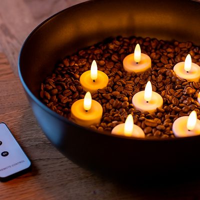 LED fyrfadslys sæt med fjernbetjening 9 dele