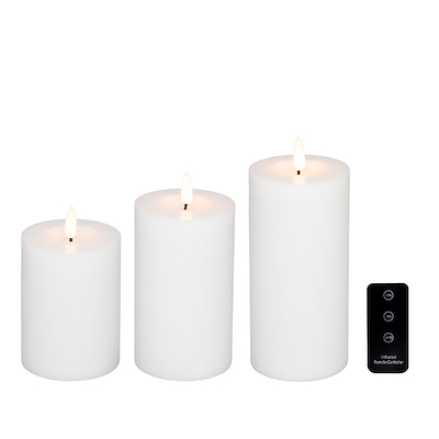 Cozzy LED bloklys med fjernbetjening indendørs hvid 3 stk.