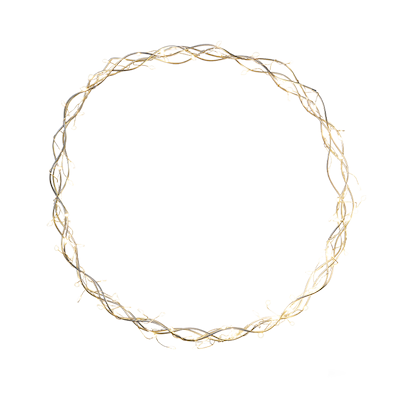 Metal krans med LED lys og timer