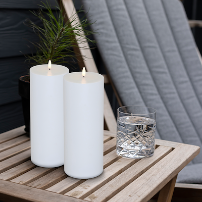 Cozzy LED bloklys udendørs hvid 2 stk.