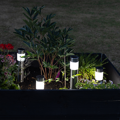 Cozzy solcelle havefakler stål 2 stk. Ø6xH41 cm