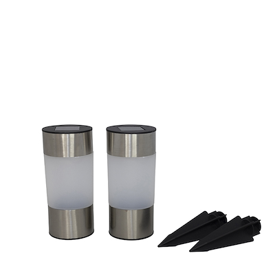 Cozzy solcelle havefakler stål 2 stk.