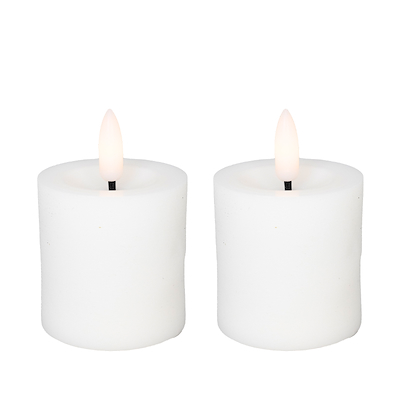 Cozzy LED bloklys Ø4,8 x H5 cm 2 stk. hvid