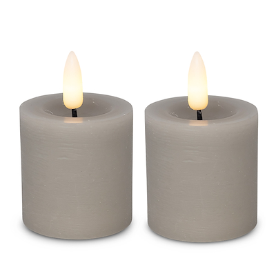 Cozzy LED bloklys Ø4,8 x H5 cm 2 stk. grå