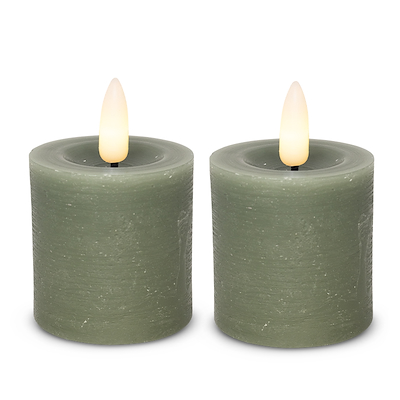 Cozzy LED bloklys Ø4,8 x H5 cm 2 stk. grøn