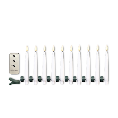 Cozzy juletræslys 10-pak med grøn klips og fjernbetjening