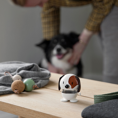 Hoptimist Hund hvid 6,9 cm