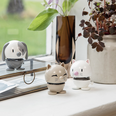 Hoptimist Kat figur hvid H 7,3 cm