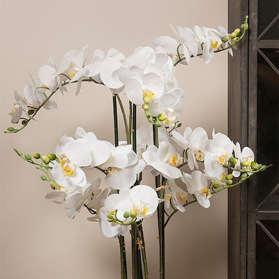 La Vida kunstig orkidé hvid 9 grenet