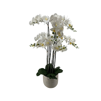 La Vida kunstig orkidé hvid 9 grenet