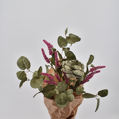 La Vida kunstbuket grøn/Pink