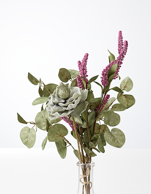 La Vida kunstbuket grøn/Pink