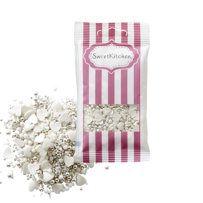 Sweetkitchen krymmel sølv og hvid 40 gram