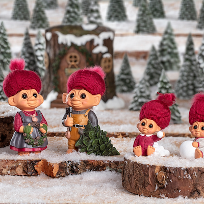 Lykketrold Grandam Far julefigur rød 19 cm