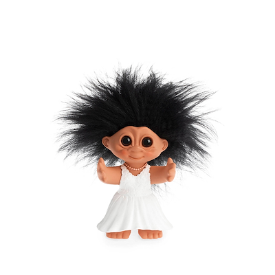 Lykketrold brudepar sort 9 cm