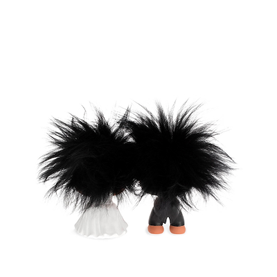 Lykketrold brudepar sort 9 cm