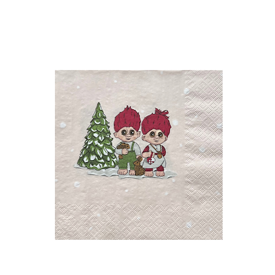 Lykketrold papirservietter hvid