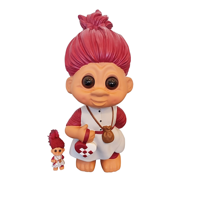 Lykketrold Lillesøster fra Grandam familien julefigur rød 60 cm