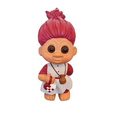 Lykketrold Lillesøster fra Grandam familien julefigur rød 60 cm