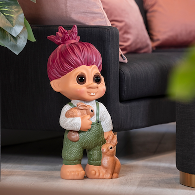 Lykketrold Lillebror af Grandam Familien julefigur rød 60 cm