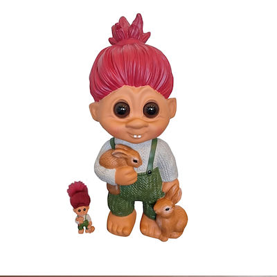 Lykketrold Lillebror af Grandam Familien julefigur rød 60 cm