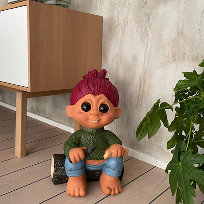 Lykketrold Grandam Storebror julefigur grøn 50 cm