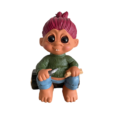 Lykketrold Grandam Storebror julefigur grøn 50 cm