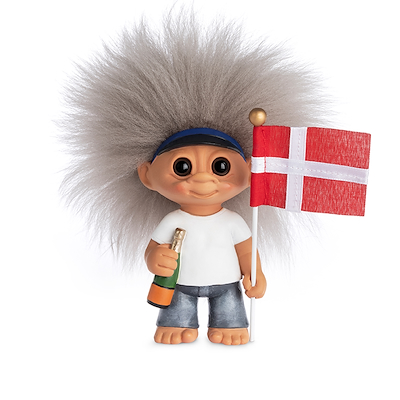 Lykketrold student dreng blå