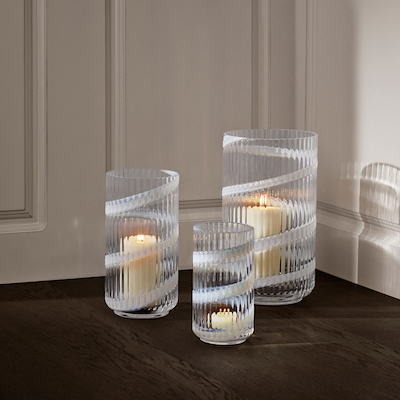 Lyngby Porcelæn Swirl vase hvid H15,5 cm