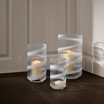 Lyngby Porcelæn Swirl vase hvid H25 cm